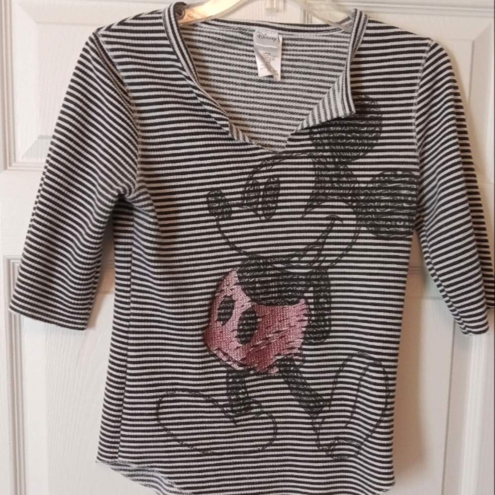 Official DISNEY Mickey Mouse striped top. Large